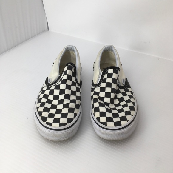 vans slip on metallic chex skate shoe